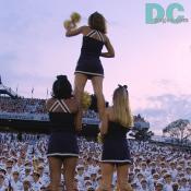 Navy Blue and Gold Cheerleaders