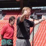 Joe Gibbs gives the thumbs up to Redskins faithful fans.