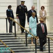 Dignitaries take their places for the Memorial Day Ceremony.