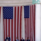 "A few moments ago, I placed a wreath at the Tomb of the Unknowns. I was honored to do so on behalf of the American people, as a sign of our solemn gratitude and our deep respect." - President George W. Bush.