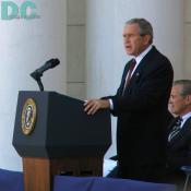 "Today we pray that those who lie here have found peace with their Creator, and we resolve that their sacrifice will always be remembered by a grateful nation. 

May God Bless the Untied States of America." - President George W. Bush
