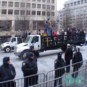 Media covering Inaugural escort