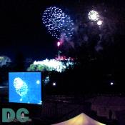 Fireworks explode over the White House on the eve of President Bush's inauguration.