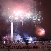 Grucci's of New York produced a thundering display of fireworks.  Grucci's have produced the Inaugural fireworks since 1981.