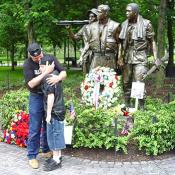 A deep and very touching moment between a Vet. and his son.