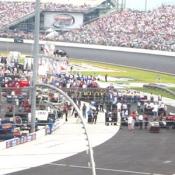 Finally the race in about to begin, all the cars are lined up