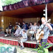 A diverse group of instruments produces a unique blend of folkish music for all to enjoy.