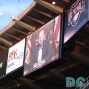 Mayor Anthony Williams on the Jumbotron.