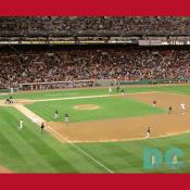 The visiting Florida Marlins take the field after a 5-fun third inning that cost starting pitcher Livan Hernandez a loss.