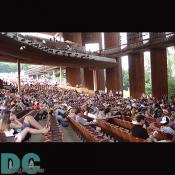 Some fans prefer to sit and relax during the show.