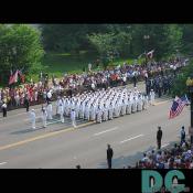 The Navy comes to a temporary halt in front of the people.