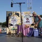 Stage crew sets up for Kids 4 Broadway performance of Rhinestone Ranger, September 10, 2003