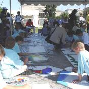 Art for Peace Pyramid mural painting, September 11, 2003