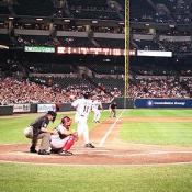 Deivi Cruz tries to bring home a run for the Birds.