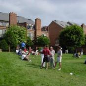 Lucky owners and their beautiful homes can view the game from their balchony