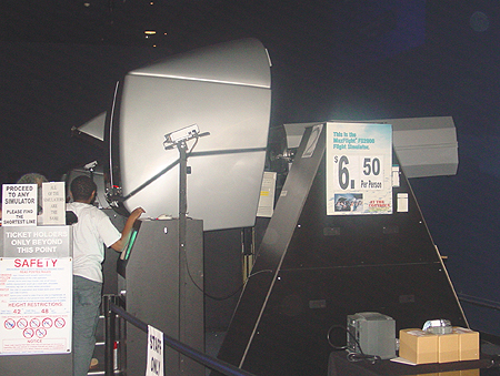 Flight Simulator Zone allows visitors to control a first-of-its-kind fully aerobatic ride.