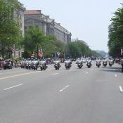 The very beginning of the 4th of July parade in the District of Columbia. 
