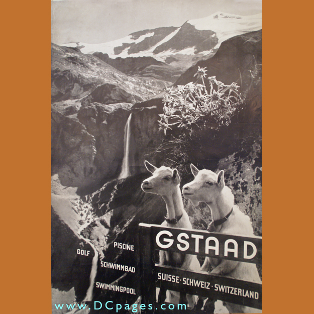 Our vintage posters like this fabulous 1930s Brugger Swiss travel poster are selected not just for their rarity but primarily as documents of important movements in the art and graphic design world. Brugger's use of photo-montage techniques was indicative of the constructivist era in Europe.