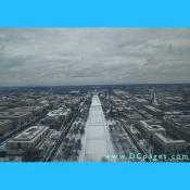 East view of the National Mall taken from observation floor of the Washington Monument.