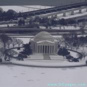 View of the Jefferson Memorial taken from observation floor of the Washington Monument.