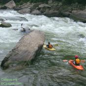 Paddling your kayak up-river, from one eddy to another, builds skills and confidence.