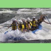 Rafters put in just below O-Deck and paddle through Mather Gorge.