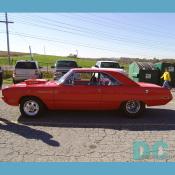 1972 Dodge Dart 426 HEMI with masive slicks and a tubbed rear.