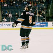 Alex Ovechkin skates off for a line change during a stoppage.