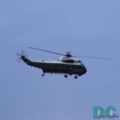 President Bush watches the game from "Marine One."