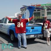 Arriving at Fedex Field, home of the Washington Redskins.