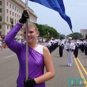 Smiling flag girl.