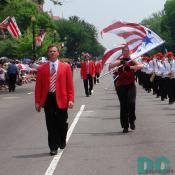 Marching band manager and flag girl.