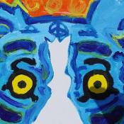 One George Rodrigue Blue Dog panel for the Art for Peace Pyramid, September 11, 2003