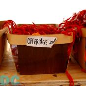 In the Haitian Market, baskets of offerings can be purchases.
