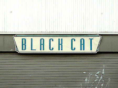 Black Cat Night Club Entrance Sign
