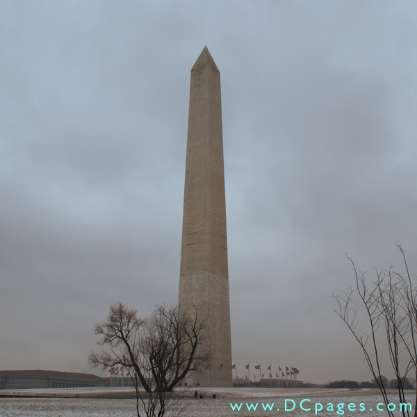 The Washington Monument is the world's tallest masonry structure, standing 555 feet, 5 inches (169.29 metres) in height and made of marble, granite, and sandstone.
