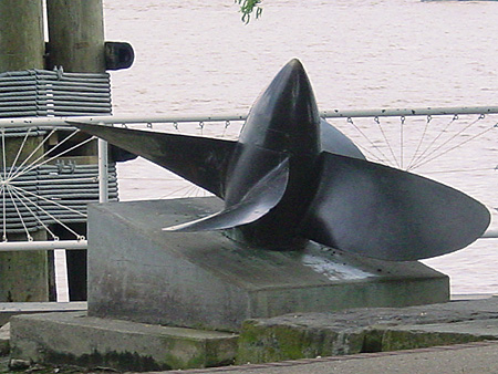A propeller from a rather large ocean going vessel
