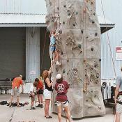Outer Quest outdoor center provided a transportable forty foot climbing wall.