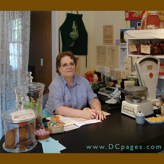 Darlene Dolby works in the gift shop, which is the entrance to the farm.