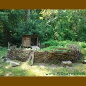 A turkey pen and shed is used at the farm to keep out foxes, weasels, and reported coyotes.