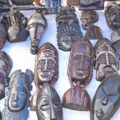 Hand-carved African masks.