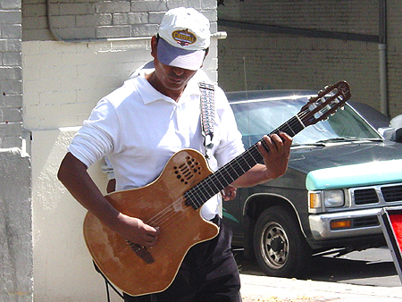 This musician had "a great time performing in front of the neighborhood."
