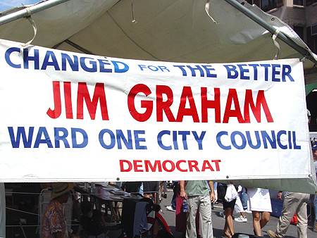 Democrat Jim Graham's booth.