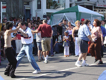 The music started a dancing contest right on 18th Street.