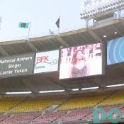 National Anthem of the Unites States sang by Singer, Ms. Larnie Yuson cheered up players of DC United & LA Galaxy. 