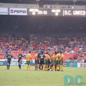 DC United DF Brandon Prideaux fouled an LA Galaxy player from behind causing a lot of arguments. 