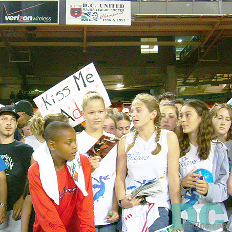 "Kiss Me Adu!" Young ladies were pretty excited to see DC United super star Freddy Adu. 