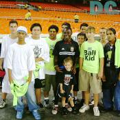 "Come over here, Freddy! Take a photo with us, please!" Ball Kid group was posing with their hero, Freddy Adu. 