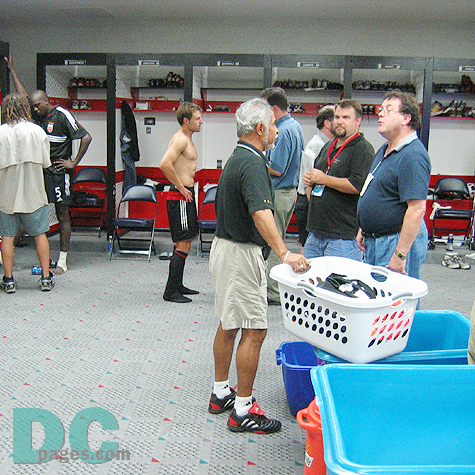 The DC United locker room after the game.