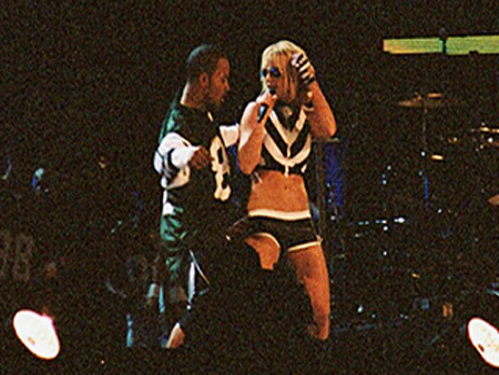 Britney Spears sang one of her classic songs, "Hit Me Baby One More Time...".